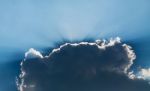 Sunbeams Breaking Through The Cloud Stock Photo