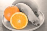 Oranges With Sepia Filter Healthy Fruits Background Stock Photo