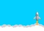 Technology Business Start Up Soar Rocket Background Stock Photo