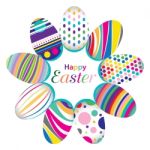 Easter Day  For Egg Isolated On  Design. Colorful Graphic Pattern For Eggs Isolated On White Background Stock Photo