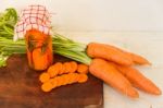 Artisan Preparation Of Pickling Fresh Organic Carrots Stock Photo