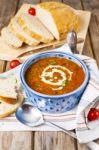 Lentil And Tomato Soup Stock Photo