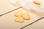 Heart Shaped Shortbread Valentine Cookies Stock Photo