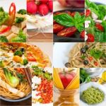 Healthy Vegetarian Vegan Food Collage Stock Photo