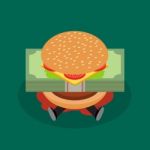 Businessman Under Hamburger Crisis Stock Photo