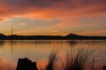 Lake Moogerah In Queensland With Beautiful Clouds At Sunset Stock Photo