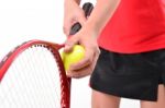 Tennis Player Isolated Stock Photo