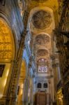 Interior View Of The Cathedral Of The Incarnation In Malaga Stock Photo