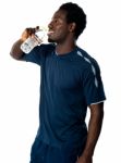 Athlete Drinking Water Stock Photo