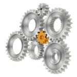 3d Rendering Gears Background Stock Photo