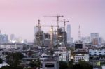 Construction Site Building At  Bangkok Stock Photo