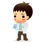 Cute Little Male Doctor Stock Photo