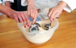 women Hand Collecting Flour Stock Photo