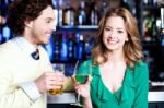 Let's Celebrate. Young Couple - Man And Woman Stock Photo