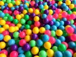 Dry Children's Pool With Colorful Balls Stock Photo