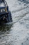 Driving In Flood Stock Photo