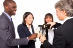 Multi Ethnic Team Toasting Stock Photo