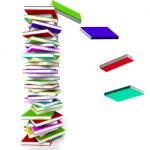 Multicolored Stacked Books Stock Photo