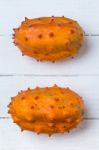 Horned Melon Fruit Stock Photo