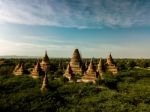 Sunset Over Religious Temples Stock Photo