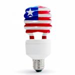 Flag Of Liberia On Bulb Stock Photo