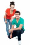 Smiling Young Couples Stock Photo