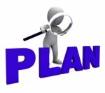 Plan Character Shows Plans Objectives Planning And Organizing Stock Photo