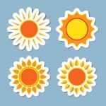 Sun Icon Set Stock Photo