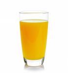 Full Glass Of Orange Juice Isolated On White Background Stock Photo