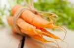 Baby Carrots Bunch Tied With Rope Stock Photo