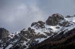 View Of The Mountain Above Moena Stock Photo