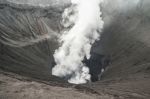 Close-up Volcano Crater Erupting Stock Photo