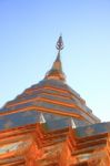 Huge Golden Pagoda Point To Sky Stock Photo