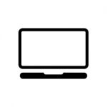 Wide Flat Screen Laptop Symbol Icon  Illustration On Stock Photo