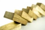 Wooden Tower Game. Close Up  Black Wooden And White Wooden Blocks On White Background Stock Photo