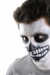 Creepy Skeleton Guy (carnival Face Painting) Stock Photo