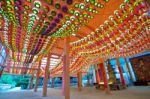 Seoul, South Korea - May 9 : Bongeunsa Temple With Hanging Lanterns For Celebrating The Buddha's Birthday On May. Photo Taken On May 9,2015 In Seoul,south Korea Stock Photo