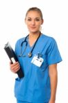 Young Cheerful Female Doctor Stock Photo