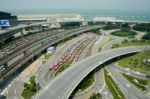 Taxi At Hongkong Airport Stock Photo