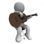 Acoustic Guitar Character Shows Guitarist Music And Performance Stock Photo