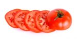 Slice Tomato Isolated On The White Background Stock Photo