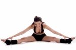 Fitness Woman Doing Streching Exercise Stock Photo