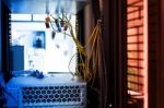 Network Servers In Data Room Domestic Room Stock Photo