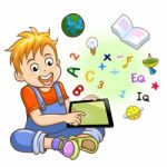 Boy And Tablet Stock Photo