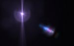 Lens Flare Or Star Flare In Black Background.modern Nature Flare Stock Photo