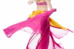 Belly Dancer In Action, Cropped Image Stock Photo