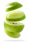 Sliced Green Apple Stock Photo