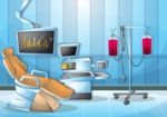 Cartoon  Illustration Interior Surgery Operation Room With Separated Layers Stock Photo