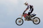 Stunt Motorcyclist At The Hop Farm In Kent Stock Photo