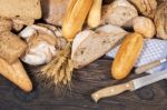 Fresh Assortment Of Baked Bread Varieties Stock Photo